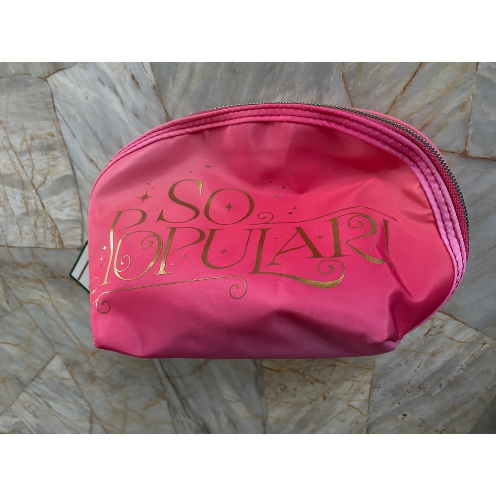 Wickedβ x Conair Glinda So Popular Pink Cosmetic Makeup Bag Gold Zipper NWT